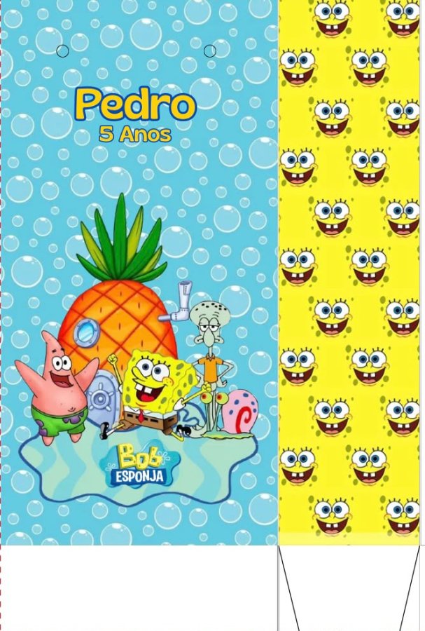 kit 10 und. Sacolinha de aniversário - Lembrancinha Bob esponja.