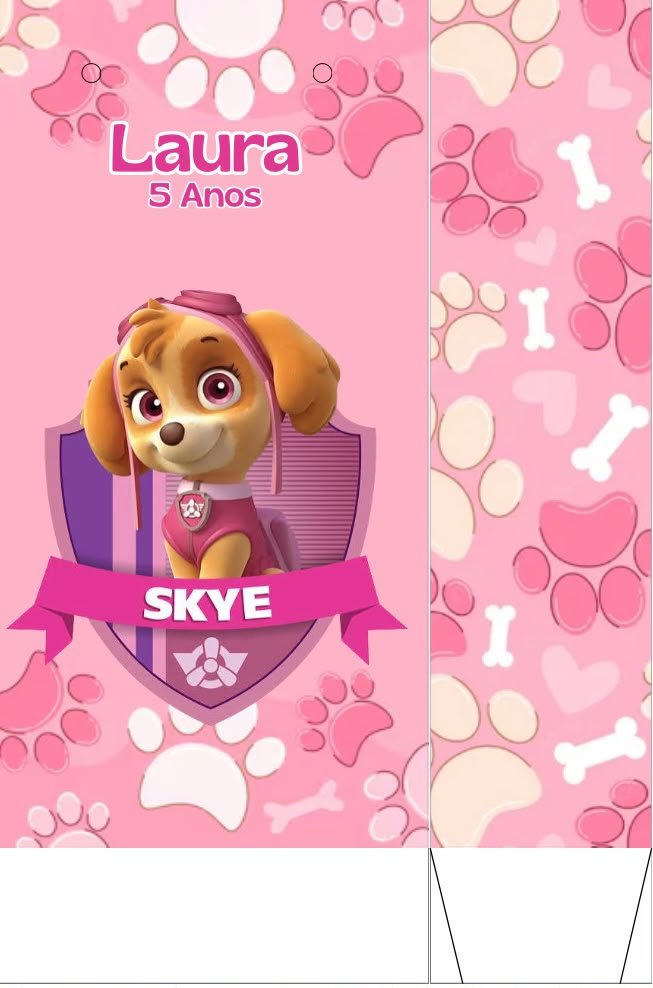 kit 10 und. Sacolinha de aniversário - Lembrancinha - Patrulha canina - Skye