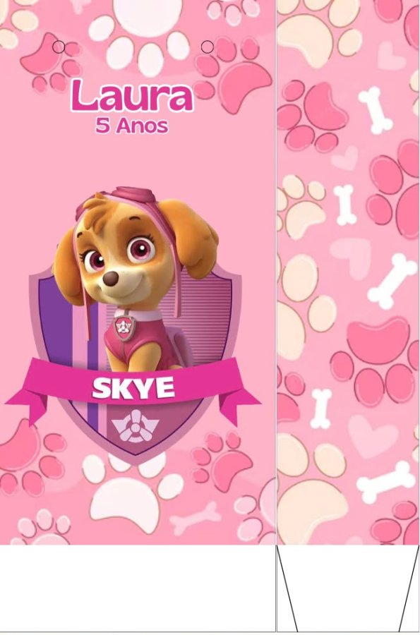 kit 10 und. Sacolinha de aniversário - Lembrancinha - Patrulha canina - Skye