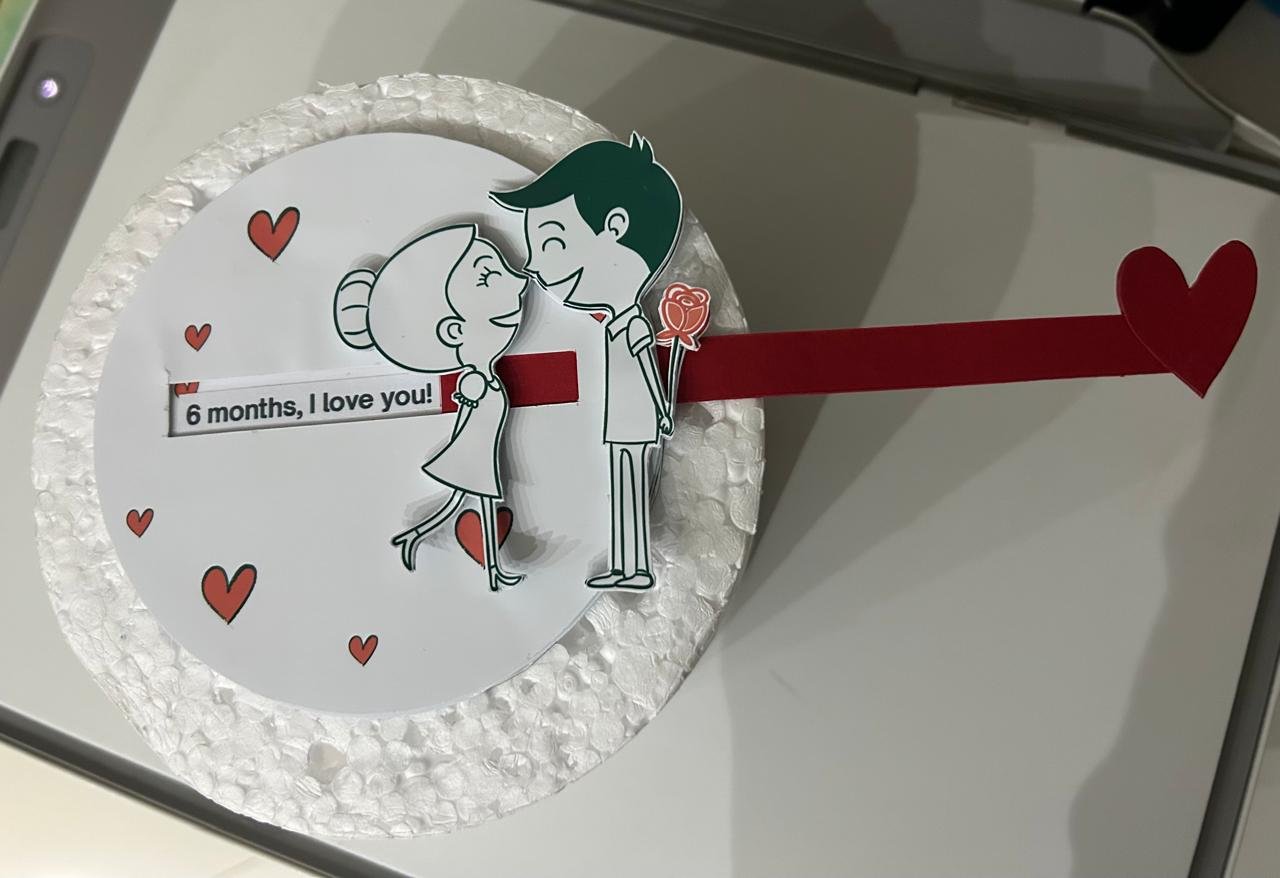 Topo de Bolo Pop-up Dia dos Namorados