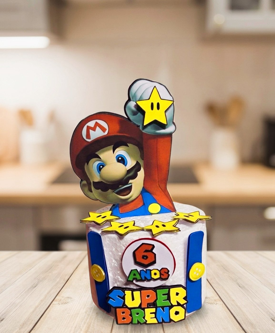 Topo de Bolo Temático Super Mario